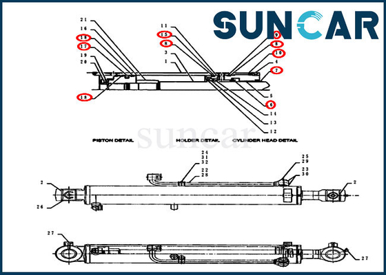 acheter Machines de cas de Kit For Excavator CX55BMSR de réparation de joint de cylindre du kit PY01V00054R300 de joint de boom online manufacture