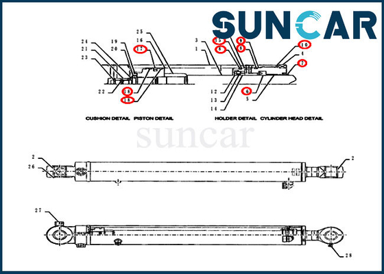 acheter Modèles d'équipement de Kit Fits Case CX55BMSR de joint de rechange de cylindre du bras PY01V00050R300 online manufacture