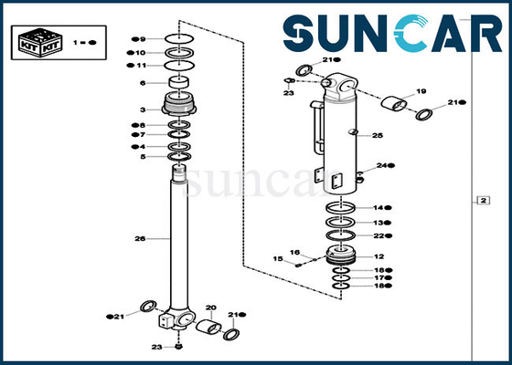 acheter Kits de réparation de cylindre du kit de réparation de joint du seau XKCC-01530 XKCC01530 pour le modèle de la construction CX17C de CAS online manufacture