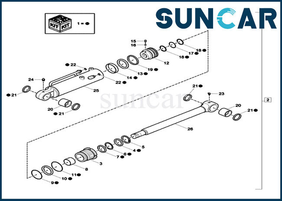 acheter Les kits de Seal d'excavatrice de kit de réparation de cylindre hydraulique de lame de bouteur de XKCC-01535 XKCC01535 adapte le CAS CX17C online manufacture