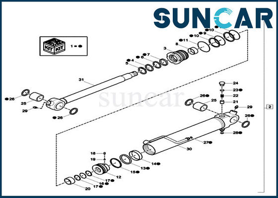 acheter CAS CX18C de Kit Fits Mini Crawler Excavator de joint de cylindre de XKCC-00528 XKCC00528 Dipper online manufacture