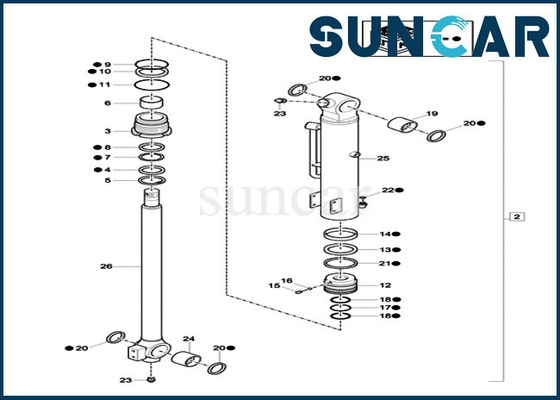 acheter Les kits de service de remplacement de cylindre du kit XKCC-00436 XKCC00436 de joint de seau adapte le CAS de CX18C online manufacture