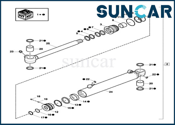 acheter Kit de fermeture des caisses du kit CX18C de joint de réparation de cylindre d'oscillation de boom de XKCC-00529 XKCC00529 online manufacture