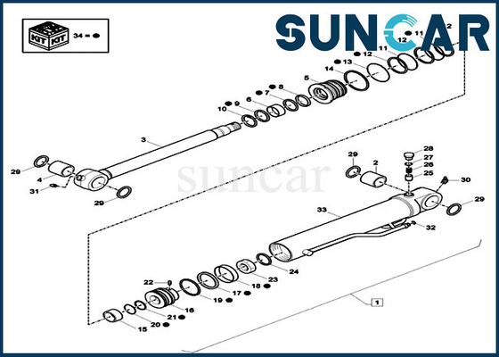 acheter Pièces de rechange de construction de cas de Kit For CX26C de joint de cylindre de XKCD-02688 XKCD02688 Dipper online manufacture