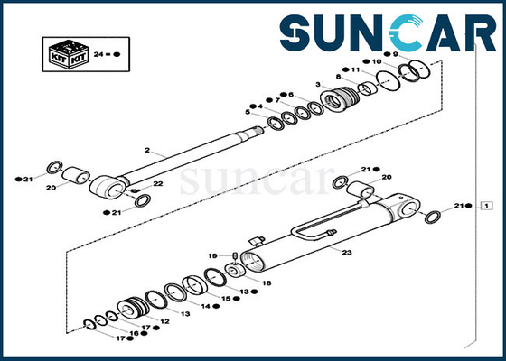 acheter Kits de service de cylindre hydraulique de la CAISSE CX33C CX37C de kit de cachetage d'oscillation de boom de XKCC-01448 XKCC01448 online manufacture