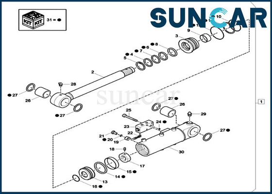 acheter Kit de réparation de joint de cylindre du kit XKCC-01691 de joint de lame de bouteur XKCC01691 pour des machines de cas de CX37C online manufacture