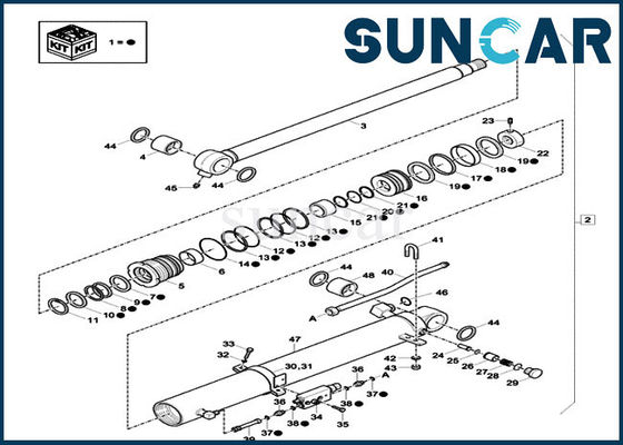 acheter Kits de cylindre de rechange de Kit Excavator Case CX60C CX57C de réparation de joint de XKCD-03438 XKCD03438 Dipper online manufacture