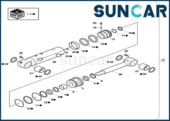 acheter Kit de réparation de cylindre de kit de joint de rechange de lame de bouteur du cas XKCC-00040 XKCC00040 de CX57C CX60C online manufacture
