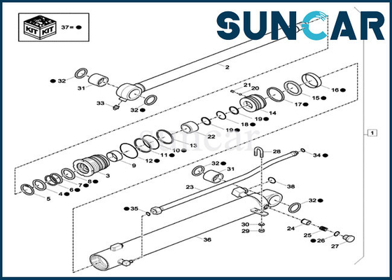acheter CAISSE CX60C Mini Crawler Excavator Sealing Kit du kit de réparation de joint de cylindre de XKCC00973 Dipper XKCC-00973 online manufacture