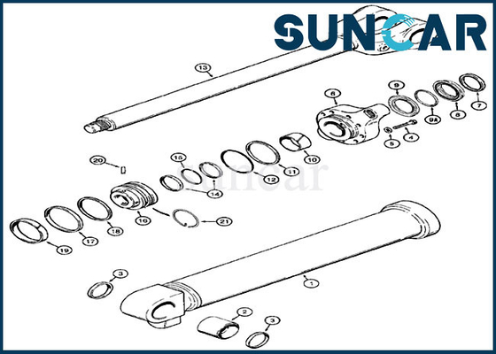 acheter Équipement de CAS de Kit For Model 921B 921C 921 de cylindre de seau du kit de réparation de joint de chargeur 1346357C2 online manufacture