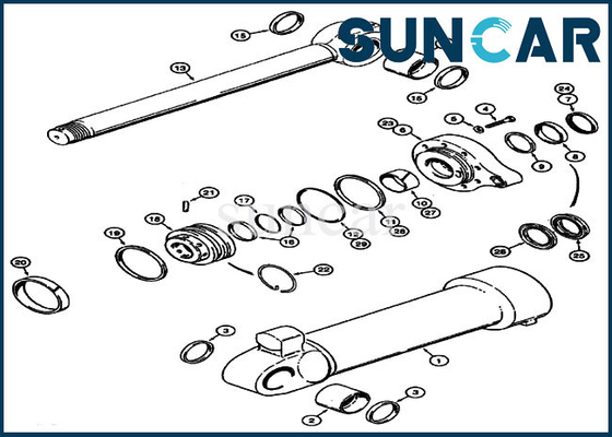 acheter phoque Kit Bucket Replacement Kits de réparation de cylindre du chargeur 1543303C1 de roue de cas de 721C 721B online manufacture