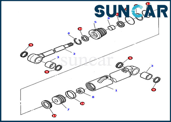 acheter 878000381 kit de cachetage d'oscillation de boom du kit PC05-7 PC07-2 KOMATSU d'Inner Repair Gasket d'excavatrice online manufacture