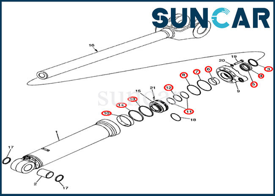 acheter 87529742 kit de rechange de joint de cylindre du modèle 921E 921F de CAISSE de kit de cachetage d'ascenseur de chargeur online manufacture