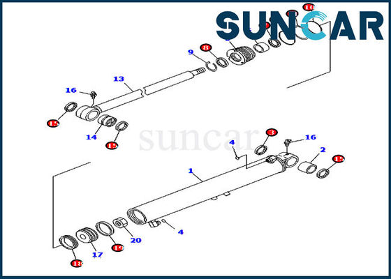 acheter Phoque Kit For PC2000-8 PC50MR-2 KOMATSU de cylindre d'oscillation de boom du kit 7079829640 de cachetage d'échelle 707-98-29640 online manufacture