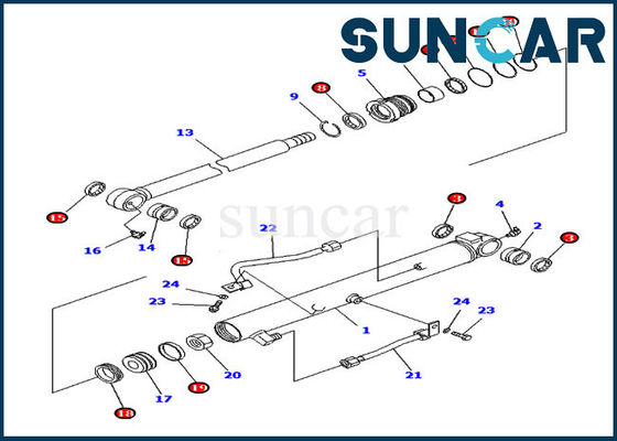 acheter 707-98-14830 phoque Kit For Komatsu Inner Parts PC20R-8 PC38UU-3 de cylindre de 7079814830 seaux online manufacture