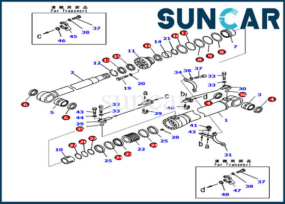 acheter 707-99-48740 7079948740 trou hydraulique du cylindre 90MM Rod 130MM de Kit Fits Komatsu PC210LC-10 de réparation de joint online manufacture