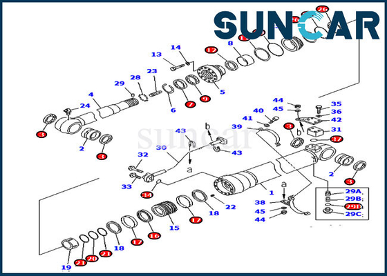 acheter Kit de réparation de joint de PC220LC-6 KOMATSU 707-99-58300 7079958300 cylindre de bras ennuyé des ajustements 100MM Rod par 140MM online manufacture