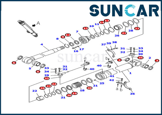 acheter Kits de réparation hydrauliques de joint de cylindre de boom du kit 707-98-47730 de service de PC220-8 PC220LC-8 KOMATSU online manufacture