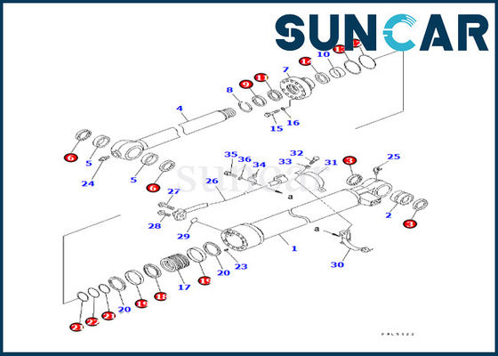 acheter 707-99-47580 équipement lourd de Kit For Komatsu 7079947580 PC228US-3 PC400-7 de joint de cylindre de seau online manufacture