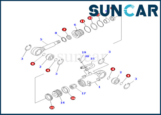acheter Kit de joint de cylindre de déportance de pale 707-98-24550 7079824550 KOMATSU pour PC20-6 PC25-1 PC25R-1 online manufacture