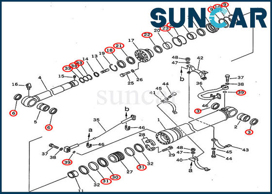 acheter Équipement lourd de KOMATSU PC300-5 PC310-5 d'ajustements du kit de réparation de cylindre du kit 707-99-67110 de joint de bras 7079967110 online manufacture