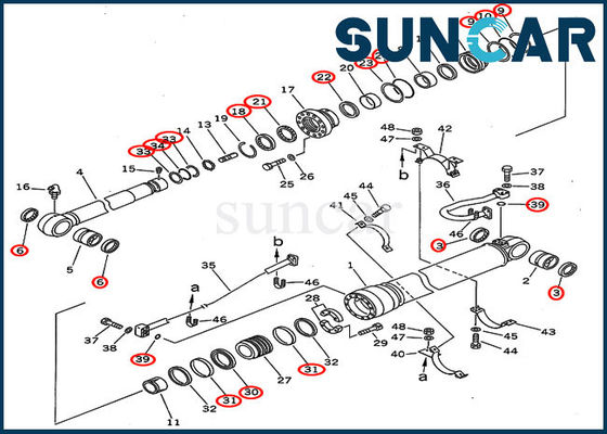 acheter Réparation Kit For Overseas Version PC300-5 PC300LC-5 KOMATSU de cylindre de bras de Seal Kit 207-63-02120 d'excavatrice online manufacture