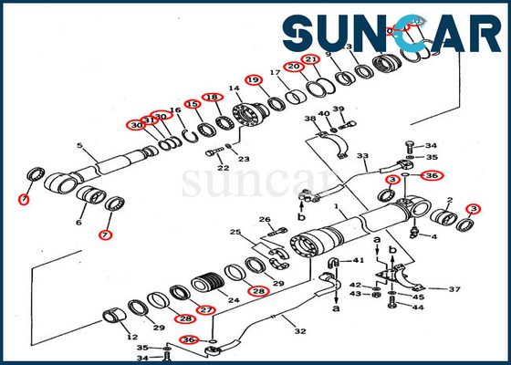 acheter Cylindre hydraulique 2076302100 du kit 207-63-02100 de joint de boom pour l'excavatrice de KOMATSU PC300-5 PC300LC-5 online manufacture