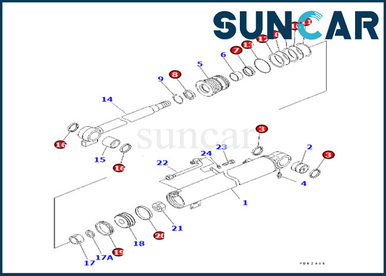 acheter Phoque Kit For PC30R-8 PC35R-8 de cylindre du boom 707-98-29600 de Kit Komatsu 7079829600 de joint de service de cylindre de boom online manufacture
