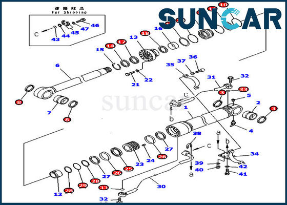 acheter Kit de réparation de joint de boom 707-99-58360 7079958360 kit de cachetage de cylindre de PC300LC-6 PC300LC-6 KOMATSU online manufacture