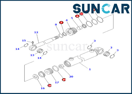 acheter KOMATSU inclinant le cachetage Kit Angle Service Kit For BR120T-1 de cylindre d'inclinaison du kit 707-98-13600 de joint de cylindre de couverture online manufacture