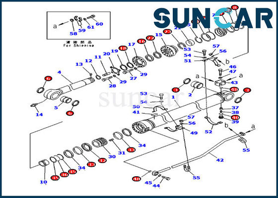 acheter 707-99-72280 phoque Kit Overseas Version de bras 7079972280 kits de réparation de cylindre de PC300-7 KOMATSU online manufacture
