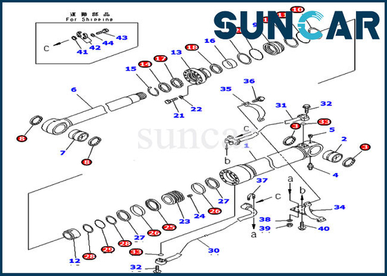 acheter 707-99-58080 équipement d'outre-mer de KOMATSU de version de Kit Fits PC300LC-7 PC300-8 de réparation de joint de cylindre online manufacture