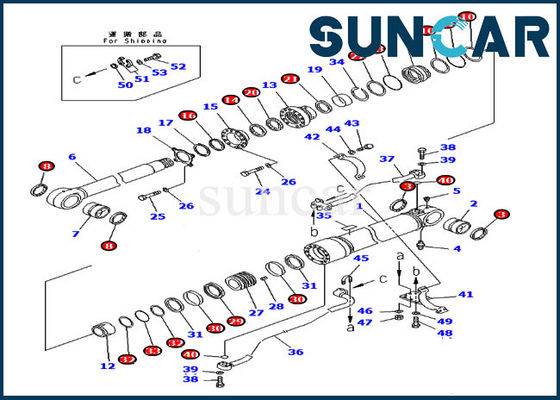 acheter Excavatrice Oil Seal Kit Hydraulic Cylinder Fits For PC300-7 KOMATSU du kit 707-99-59360 de cachetage de boom online manufacture