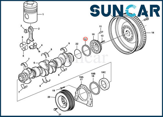 acheter Joint résistant à l'usure de haute qualité de vilebrequin VOE20441481 SUNCARVO.L.VO pour EC700B DEUTZ D16C D16E D13 online manufacture