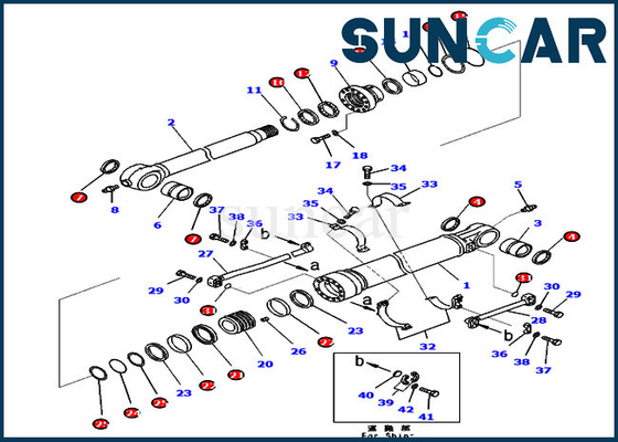 acheter Kit intérieur de service de cylindre du kit de réparation de joint de seau de KOMATSU 707-99-58410 des pièces PC300-8 7079958410 online manufacture