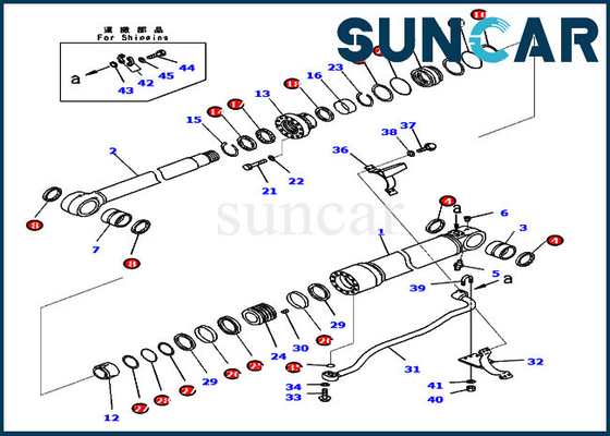 acheter Kit de cachetage de remplacement de cylindre de boom du kit de réparation de joint 721-98-00510 PC360LC-11 PC390LC-11 KOMATSU online manufacture