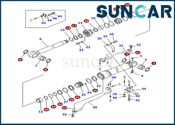 acheter 707-99-58140 kit de cachetage de Kit Oil Resistance PC300LC-6 KOMATSU de joint de réparation de cylindre de boom online manufacture