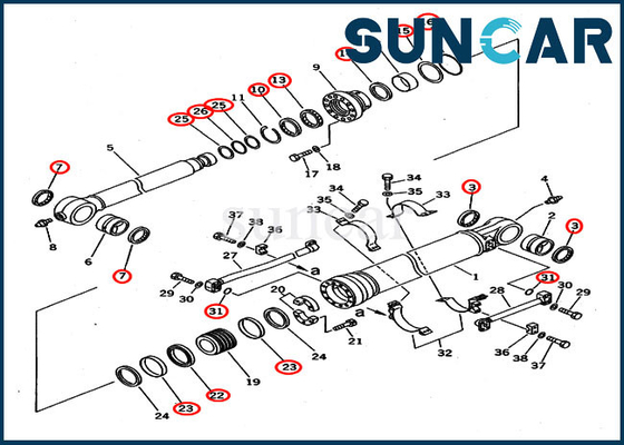 acheter 707-99-67015 excavatrice Service Kit Bucket Cylinder For Backhoe KOMATSU PC400-5D PC400-6C online manufacture