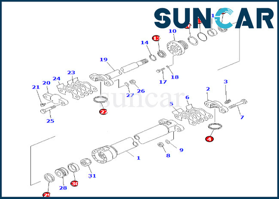 acheter Phoque superbe Kit Fits GD825A-2 de cylindre du revêtement 707-98-35110 de Kit Komatsu 7079835110 de joint de cylindre de décalage de côté de barre extensible online manufacture