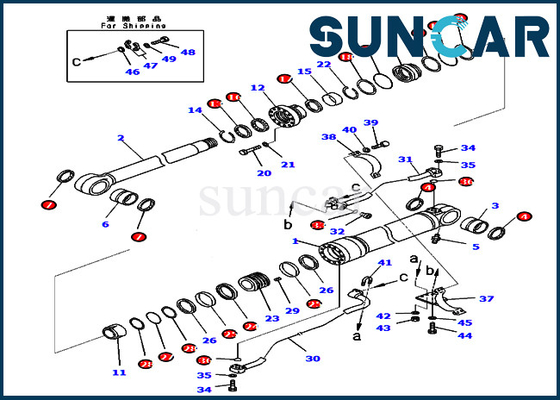 acheter PC400-8 PC400LC-8 KOMATSU 707-99-67091 kit de joint de Kit Wear Resistance Cylinder Oil de service de 7079967091 booms online manufacture