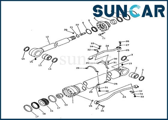 acheter Phoque Kit Komatsu 2086364101 de cylindre de bras 208-63-64101 pour le kit de rechange de cylindre de bras de PC400-3 PC400LC-3 online manufacture