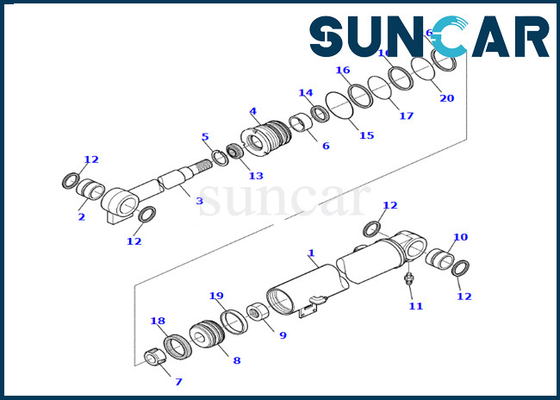 acheter Réparation de best-seller Kit Boom Cylinder Seal Kit 878000659 KOMATSU de joint de cylindre de boom pour PC45R-8 online manufacture