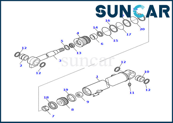 acheter 878000539 kit résistant à l'usure de rechange de cylindre de boom de Kit For PC45R-8 KOMATSU de joint de cylindre de boom online manufacture