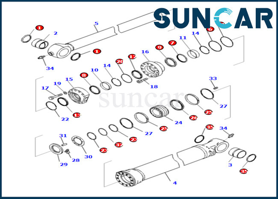acheter Phoque Kit Komatsu de cylindre de seau 721-98-01740 721-98-01740 pour le kit de réparation de cylindre du seau PC490LCI-11 online manufacture