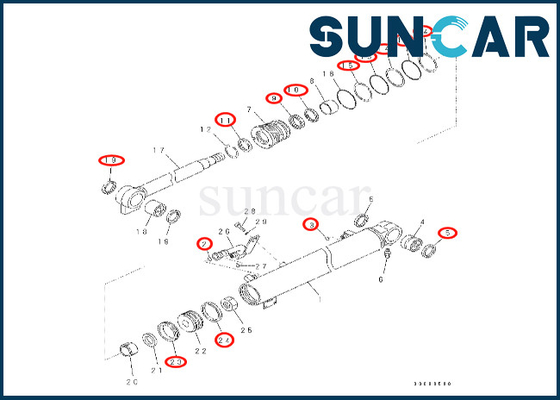 acheter Phoque Kit Komatsu de cylindre de boom 707-99-26570 7079926570 kit de cachetage de cylindre de boom des ajustements PC57-7 online manufacture