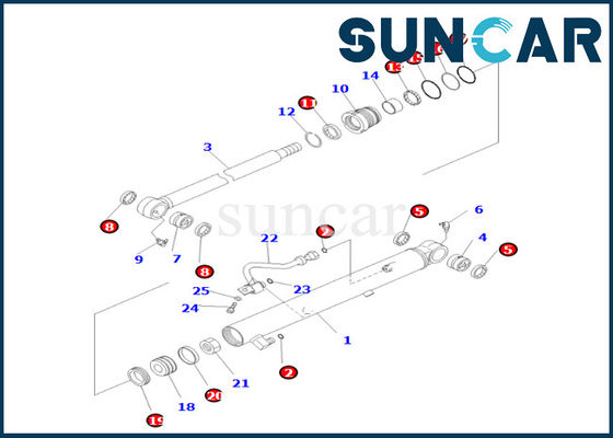 acheter 707-98-26200 7079826200 phoque Kit Bucket Cylinder Sealing Kit de cylindre de seau des ajustements PC55MR-3 KOMATSU online manufacture