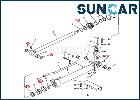 acheter Kit de réparation de cylindre de seau des ajustements 201-63-26700 PC60-2 PC60U-3 du kit 2016326700 de joint de cylindre de seau de KOMATSU online manufacture