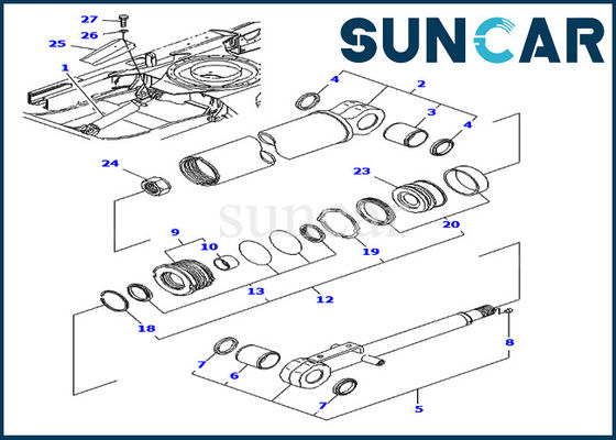 acheter Kits de service du kit YM172151-72940 KOMATSU de joint de réparation de cylindre de lame pour l'excavatrice de modèles de PC40FR-1 PC50FR-1 online manufacture