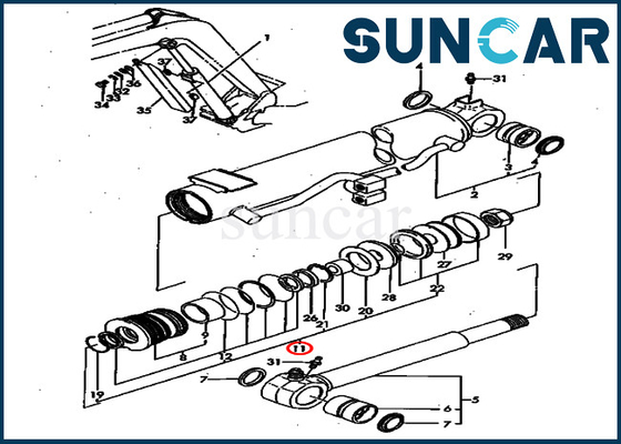 acheter Kit de réparation de joint de cylindre de Boom Service Kits YM172164-72300 KOMATSU d'excavatrice de PC40FR-1 PC40FR-2 online manufacture