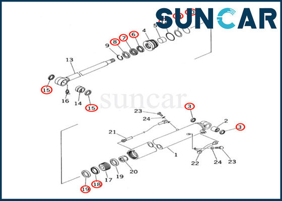 acheter Kit de joint de cylindre de seau de KOMATSU 707-99-26640 7079926640 pour le kit de réparation de joint de cylindre de seau de PC60-7 PC60-7S online manufacture